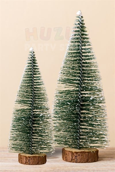 2li Set Nevada Ağaç 10-15 cm Mini Masa Üzeri Yılbaşı Çam Ağacı Hediyelik Karlı Yılbaşı Hediyesi