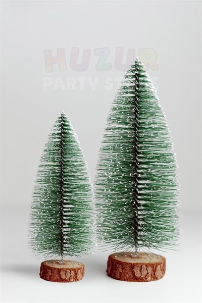 2li Set Nevada Ağaç 10-15 cm Mini Masa Üzeri Yılbaşı Çam Ağacı Hediyelik Karlı Yılbaşı Hediyesi