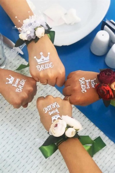 35 Parça Gümüş Bride To Be Seti Bekarlığa Veda Partisi Malzemeleri Kuşak Dövme Taç Balon Süsleri
