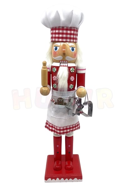 40 Cm El Yapımı Aşçı Fındıkkıran Kurşun Asker Kurabiye Kalıbı Merdane Yılbaşı Yeni Yıl Nutcracker