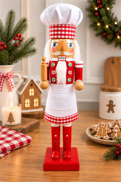40 Cm El Yapımı Aşçı Fındıkkıran Kurşun Asker Kurabiye Kalıbı Merdane Yılbaşı Yeni Yıl Nutcracker