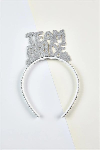 5 Adet Gümüş Team Bride Simli Eva Taç Gri Silver Renk Bekarlığa Veda Bride To Be Partisi Nedime Tacı