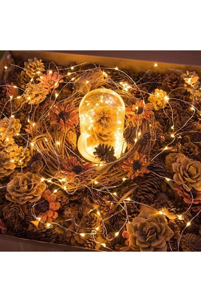 5 Metre Günışığı Ramazan Bayramı Işığı Süsü Peri Led Işık Sarı Işıklı Dekoratif Pilli Ledli Lamba