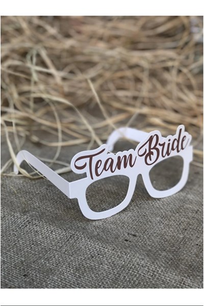 8 Adet Bride Konsepti Gözlük Rose Gold Renk Team Bride Yazılı Beyaz Bekarlığa Veda Partisi Gözlüğü