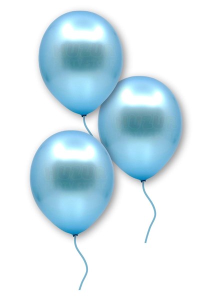 Açık Mavi Renkli Metalik Balon 10 Adet 30 Cm Lateks Doğum Günü Cinsiyet Partisi Temalı Balonu