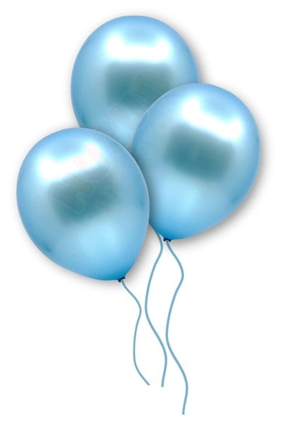 Açık Mavi Renkli Metalik Balon 10 Adet 30 Cm Lateks Doğum Günü Cinsiyet Partisi Temalı Balonu