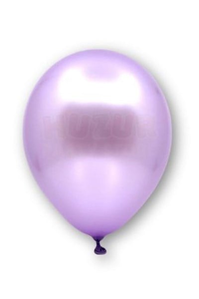Açık Mor Renkli Metalik Balon 10 Adet 30 Cm Lateks Açık Violet Lila Doğum Günü Partisi Temalı Balonu