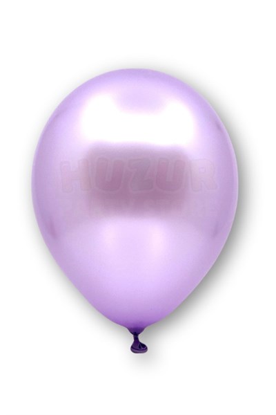 Açık Mor Renkli Metalik Balon 50 Adet 30 Cm Lateks Açık Violet Lila Doğum Günü Partisi Temalı Balonu