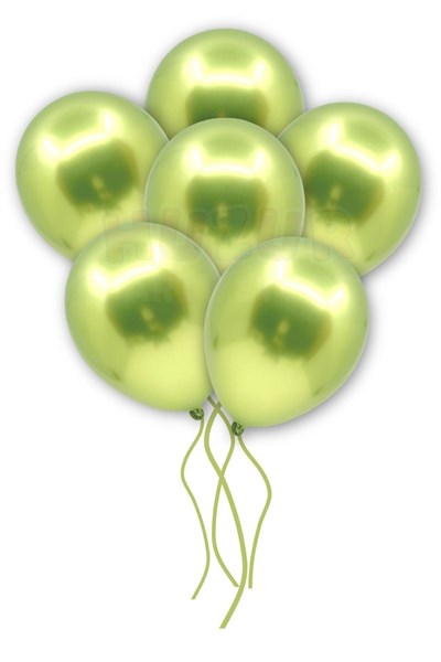 Açık Yeşil Renkli Krom Balon 10 Adet 30cm Çok Parlak Canlı Parti Safari Hayvanları Doğum Günü Balonu