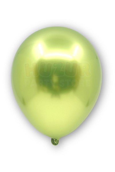 Açık Yeşil Renkli Krom Balon 10 Adet 30cm Çok Parlak Canlı Parti Safari Hayvanları Doğum Günü Balonu
