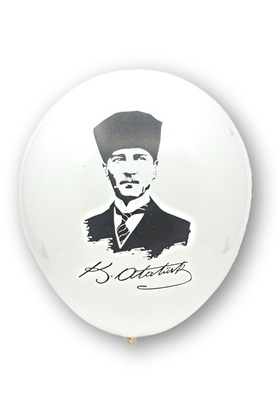 Atatürk Balon 10 Adet 30 Cm Mustafa Kemal Türk Bayrağı Ay Yıldız Kırmızı Beyaz Milli Bayram Balonu