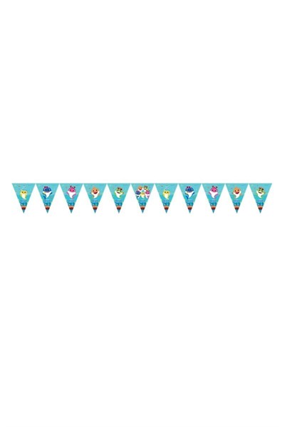 Baby Shark Karakterli Flama Üçgen 11 Bayrak Ipli 320 Cm Bebek Köpek Balığı Temalı Konsepti Lisanslı