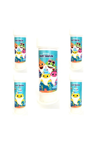 Baby Shark Köpek Balığı Temalı Konsept 5li Köpük Balon Baby Shark Karakter Köpük Baloncuk 60 Ml