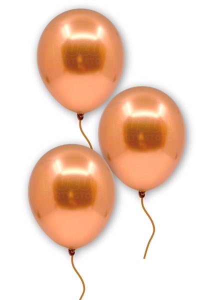 Bakır Renk Krom Balon 10 Adet 30 Cm Inanılmaz Parlak Aynalı Rengi Canlı Doğum Günü Parti Balonu