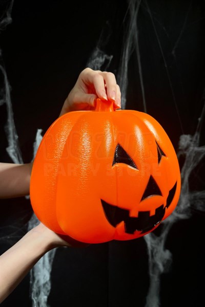 Balkabağı 23x19 Cm Işıklı Müzikli Sese Ve Dokunmaya Duyarlı Halloween Dekoru Cadılar Bayramı Süsü