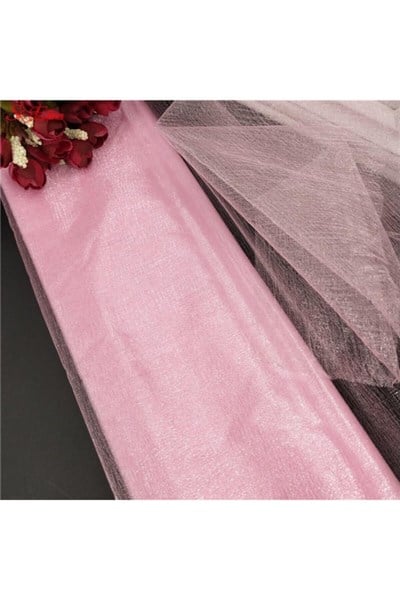 Bebek Pembesi Renk 10 Metre Kristal Tül En 3 Metre Soft Nişan Bohçası Valiz Oda Kapı Süsü