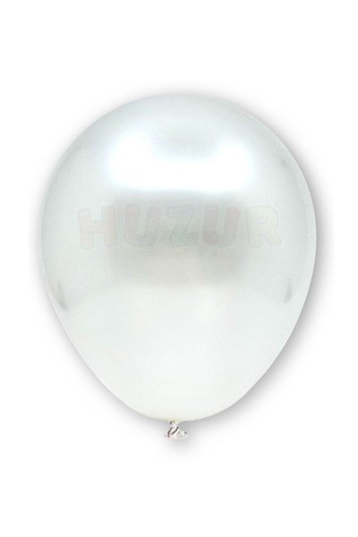 Beyaz Renkli Metalik Balon 10 Adet 30 Cm Lateks Parti Konsept Dekorasyon Kına Doğum Günü Balonu
