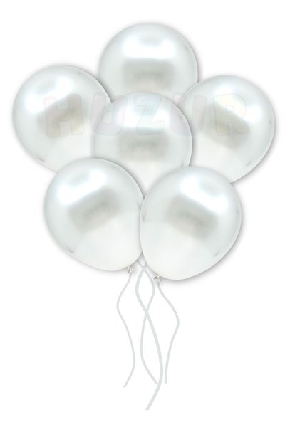 Beyaz Renkli Metalik Balon 10 Adet 30 Cm Lateks Parti Konsept Dekorasyon Kına Doğum Günü Balonu