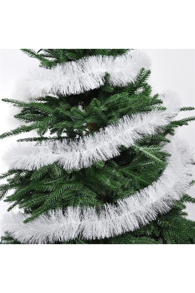 Beyaz Yılbaşı Garland Doğum Günü Simi Çam Ağacı Süsü 200x7 Cm Boyuna Asılan Boyna Takılan Parti Sim