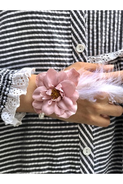 Bride To Be 10 Adet Nedime Gelin Bilekliği Tüy Inci Detaylı Pudra Pembe Renk Bekarlığa Veda Partisi