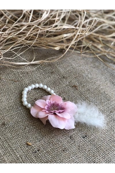 Bride To Be 10 Adet Nedime Gelin Bilekliği Tüy Ve Inci Detaylı Pudra Pembe Bekarlığa Veda Partisi