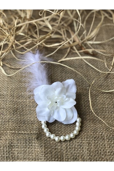 Bride To Be 10 Adet Nedime Gelin Bilekliği Tüy Ve Inci Detaylı Beyaz Renkli Bekarlığa Veda Partisi