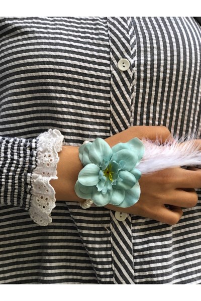 Bride To Be 10 Adet Nedime Gelin Bilekliği Tüy Inci Detaylı Mint Yeşili Renk Bekarlığa Veda Partisi