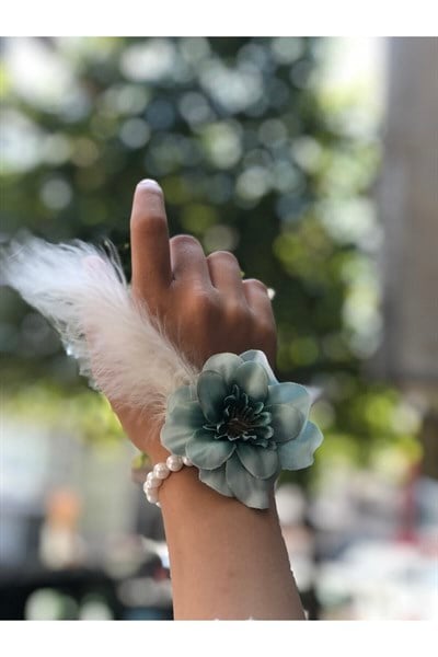 Bride To Be 10 Adet Nedime Gelin Bilekliği Tüy Ve Inci Detaylı Mint Yeşili Bekarlığa Veda Partisi