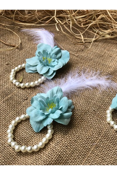 Bride To Be 10 Adet Nedime Gelin Bilekliği Tüy Inci Detaylı Mint Yeşili Renk Bekarlığa Veda Partisi