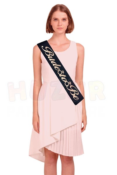 Bride To Be Siyah Üstüne Rose Gold Yaldızlı Kuşak Yüzük Detaylı Bekarlığa Veda Partisi Konsepti