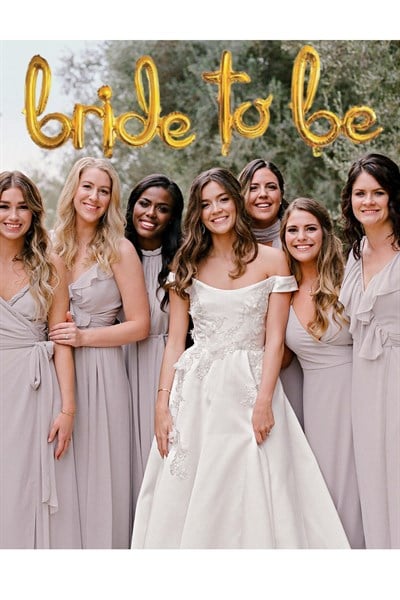 Bride To Be Yazılı El Yazısı Folyo Gold Renkli Altın Sarısı Balon Bekarlığa Veda Parti Büyük Balon