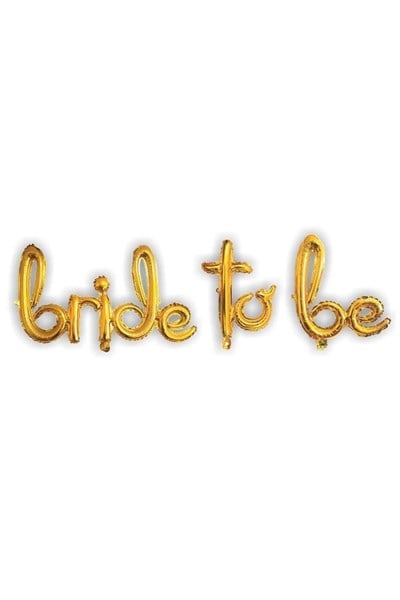 Bride To Be Yazılı El Yazısı Folyo Gold Renkli Altın Sarısı Balon Bekarlığa Veda Parti Büyük Balon