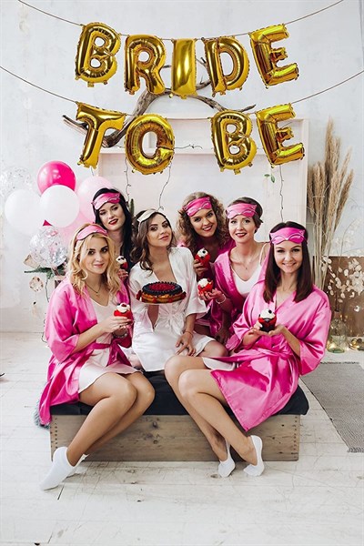 Bride To Be Yazılı Folyo Balon Konsept Gold Renkli Altın Sarısı Bekarlığa Veda Partisi Büyük Balon