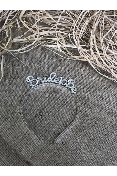 Bride To Be Yazılı Taşlı Taç Parıldayan Taş Yapısı Gümüş Gri Renkli Bekarlığa Veda Partisi