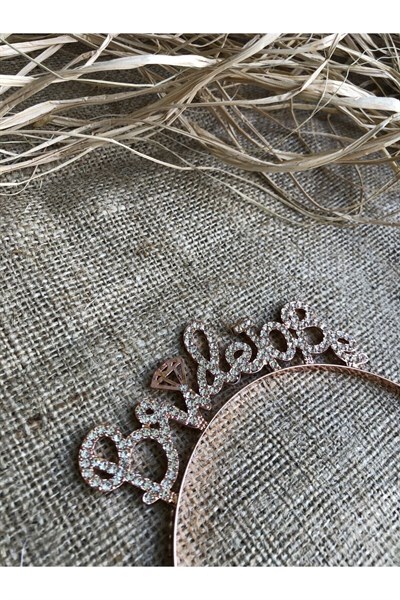Bride To Be Yazılı Taşlı Taç Parıldayan Taş Yapısı Rose Gold Renkli Bekarlığa Veda Partisi Konsept