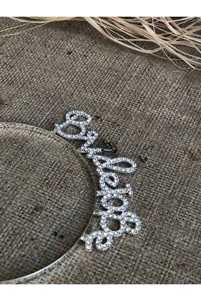 Bride To Be Yazılı Taşlı Taç Parıldayan Taş Yapısı Gümüş Gri Renkli Bekarlığa Veda Partisi