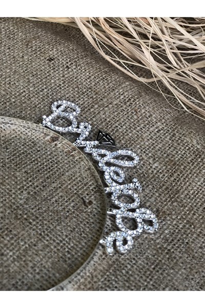 Bride To Be Yazılı Taşlı Taç Parıldayan Taş Yapısı Gümüş Gri Renkli Bekarlığa Veda Partisi