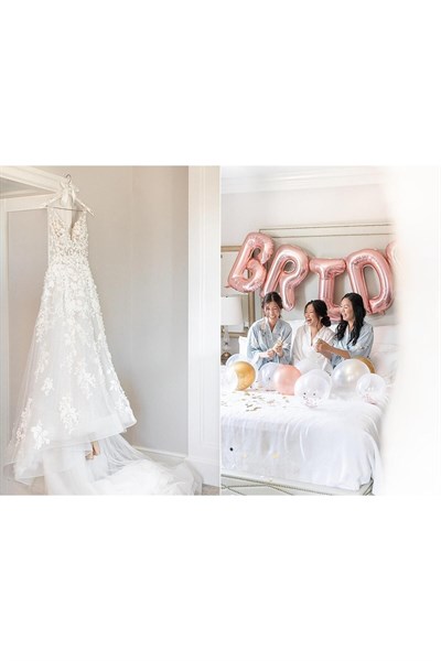 Bride Yazılı 85 Cm Folyo Balon Konsepti Rose Gold Renkli Bekarlığa Veda Partisi Büyük Balon Seti