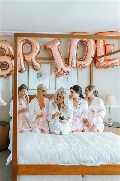 Bride Yazılı 85 Cm Folyo Balon Konsepti Rose Gold Renkli Bekarlığa Veda Partisi Büyük Balon Seti