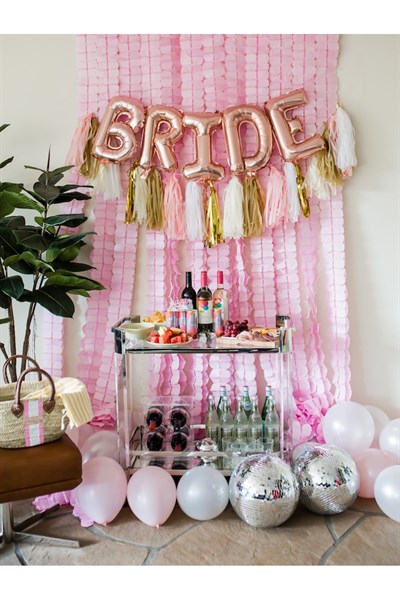 Bride Yazılı Folyo Balon Konsept Rose Gold Renkli Bekarlığa Veda Partisi Temalı Her Harf 40 Cm
