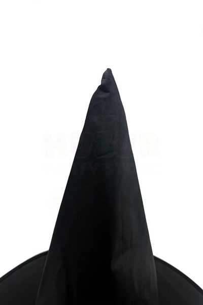 Cadı Şapkası Siyah Renk Paraşüt Kumaş Halloween Cadılar Bayramı Aksesuarı Unisex Standart Beden