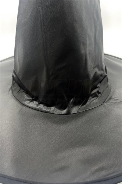 Cadı Şapkası Siyah Renk Paraşüt Kumaş Halloween Cadılar Bayramı Aksesuarı Unisex Standart Beden