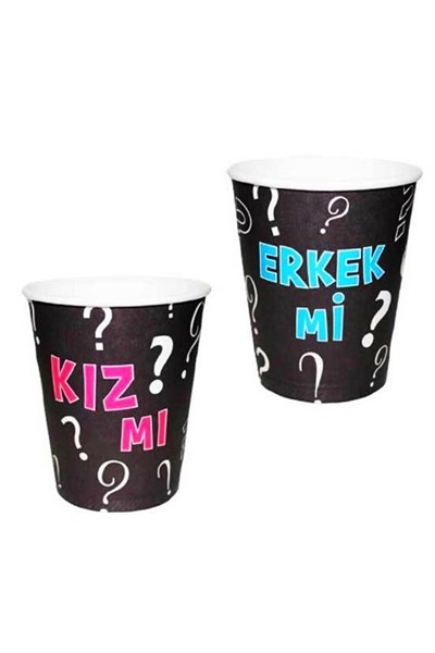 Cinsiyet Belirleme Partisi Bardak 8 Adet Kız Mı Erkek Mi Boy Or Girl Gender Reveal Konsepti 8 cm