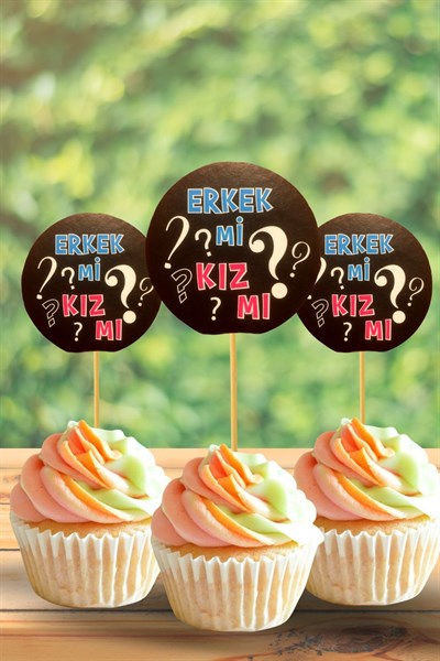 Cinsiyet Belirleme Partisi Kürdanı 10 Adet 9 Cm Kız Mı Erkek Mi Boy Or Girl Gender Reveal Konsept
