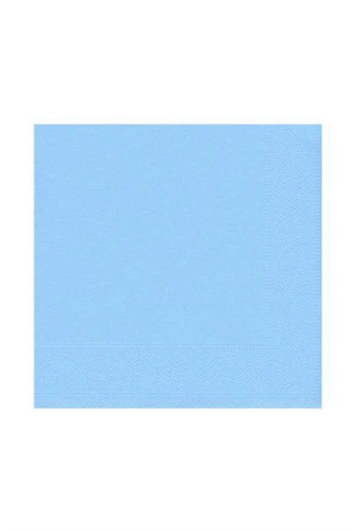 Düz Mavi Renkli Sunumluk Peçete 16 Adet Dekoratif Estetik Doğum Günü Parti Konsepti 16x16 Cm