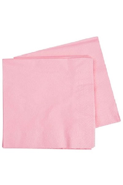 Düz Pembe Renkli Peçete Sunumluk 16 Adet Dekoratif Estetik Doğum Günü Parti Konsepti 16x16 Cm