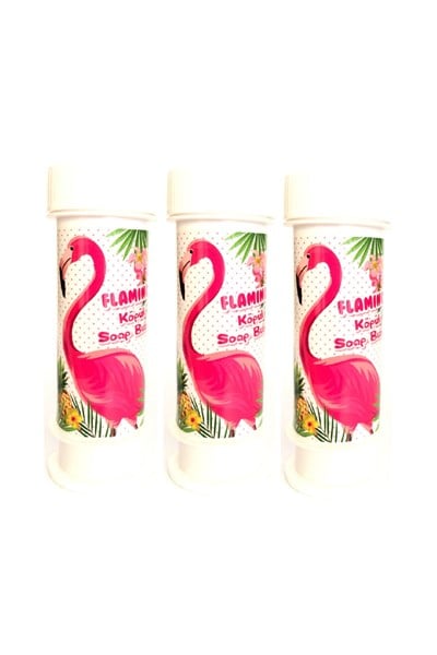 Flamingo Figürlü Temalı 3lü Köpük Balon Flamingo Karakter Konseptli Köpük Baloncuk 60 Ml