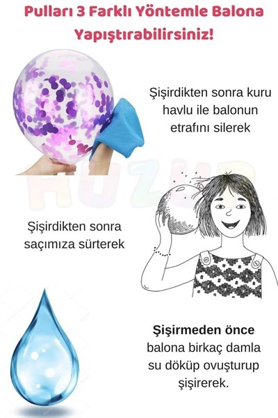 Fuşya Konfetili Şeffaf Balon 10 Adet Içi Gözüken Pullu Balon Balon Pulu Renksiz Balon