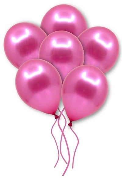 Fuşya Renkli Metalik Balon 10 Adet 30 Cm Lateks Parti Konsept Temalı Ruby Renginde Doğum Günü Balonu
