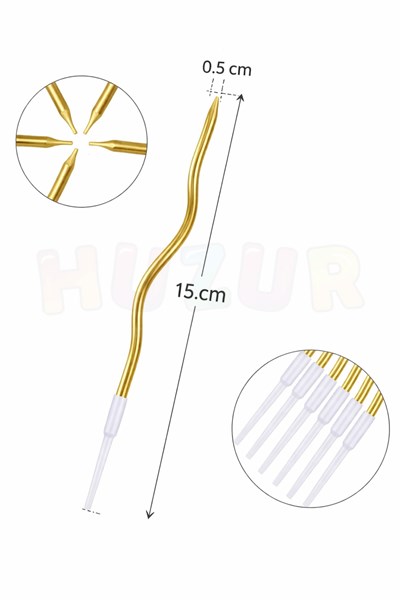 Gold Kıvrımlı Pasta Mumu 6 Adet 15 cm Doğum Günü Mum Seti Kıvrımlı Altın Renk Dekoratif Parti Süsü